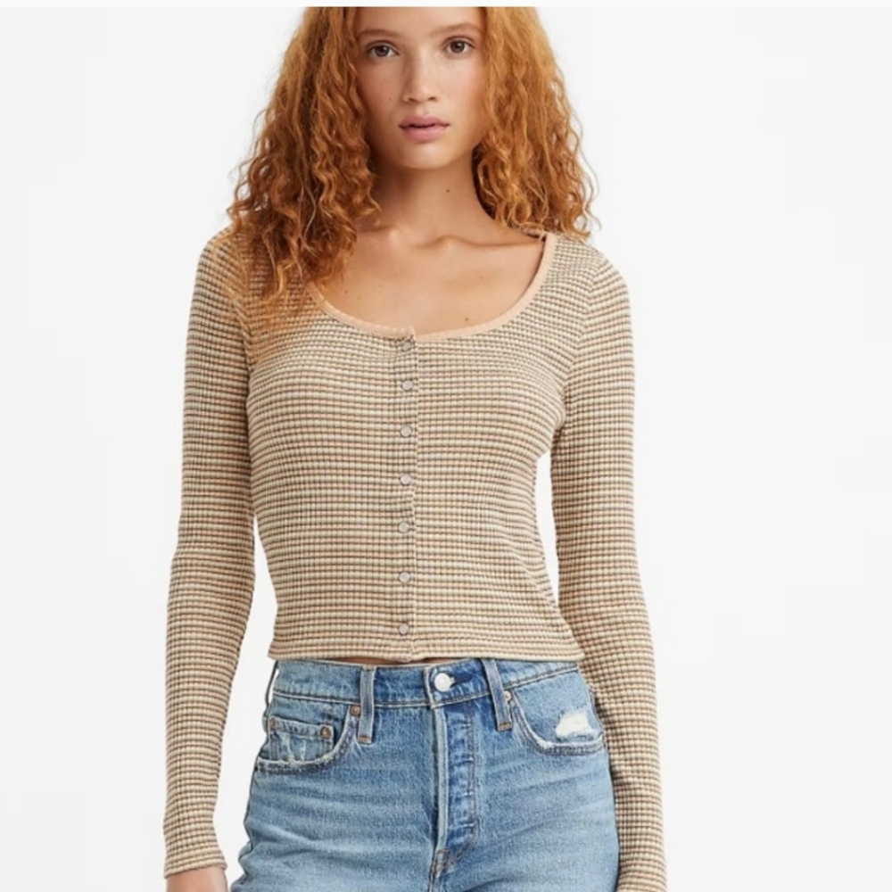 Levi's The Long-Sleeve Ribbed Tee, size extra small, NWT